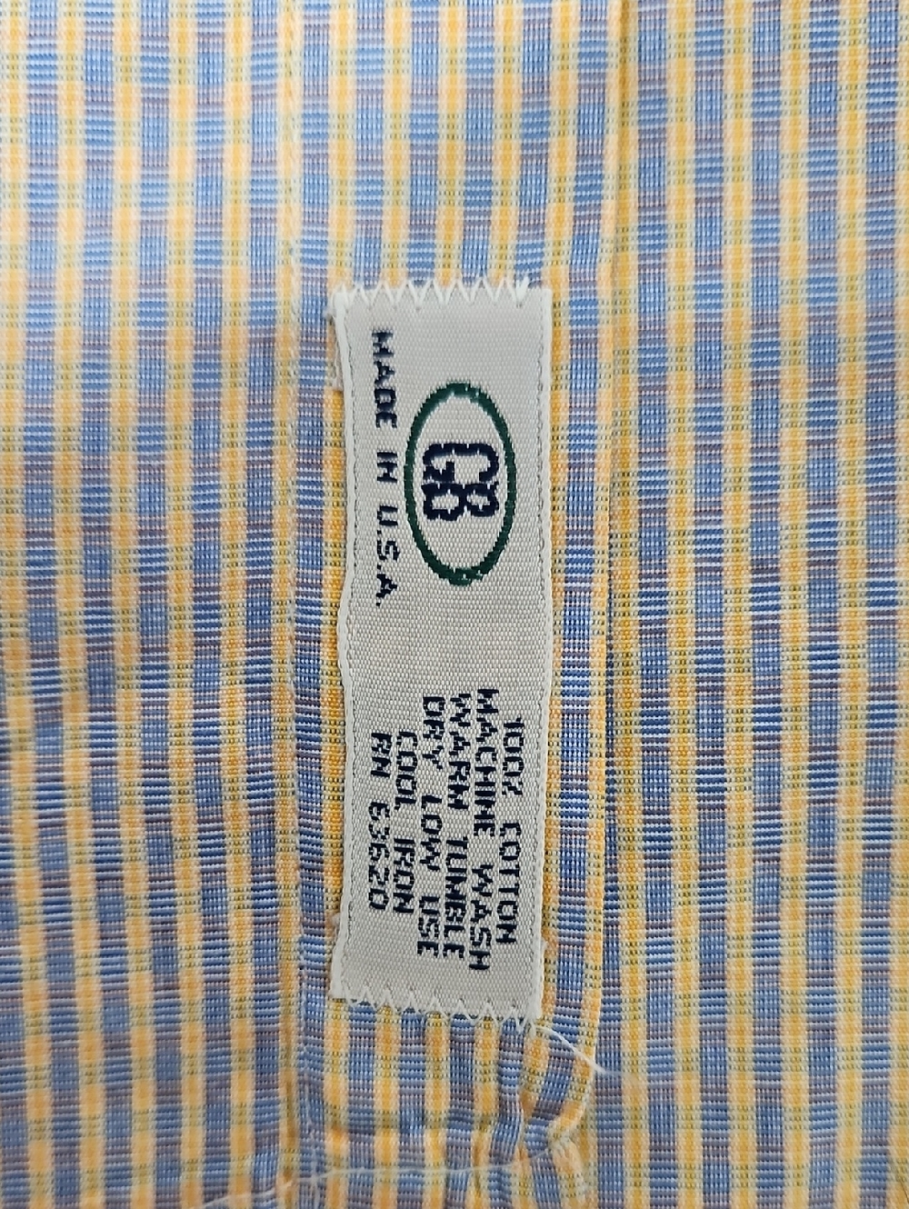 Vintage Burberry Blue Gold Pink Plaid Short-Sleeve Button-Down Shirt Large - Picture 8 of 11
